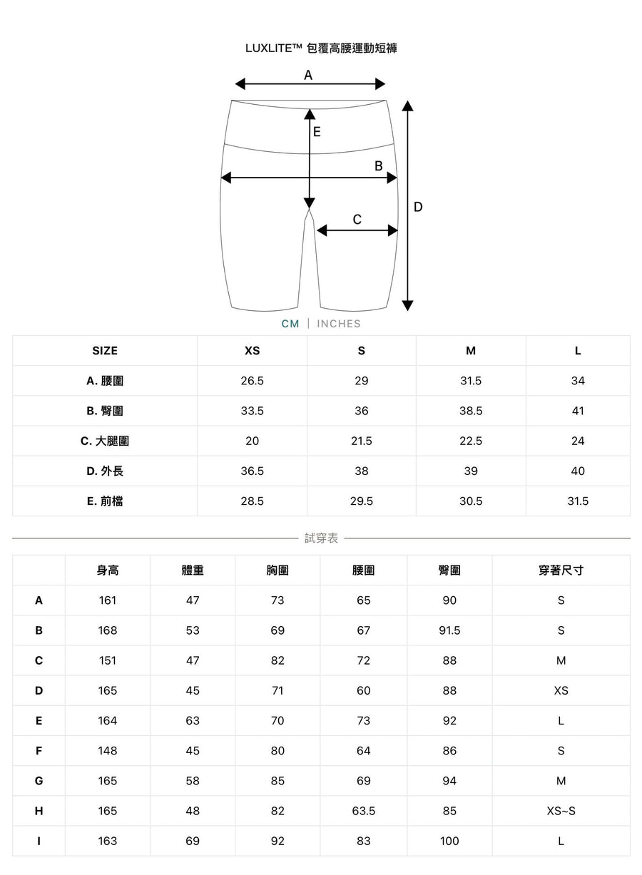 LUXLITE™ 包覆高腰三分單車短褲 - 深牡丹藍 - CACAI CACAO專屬優惠