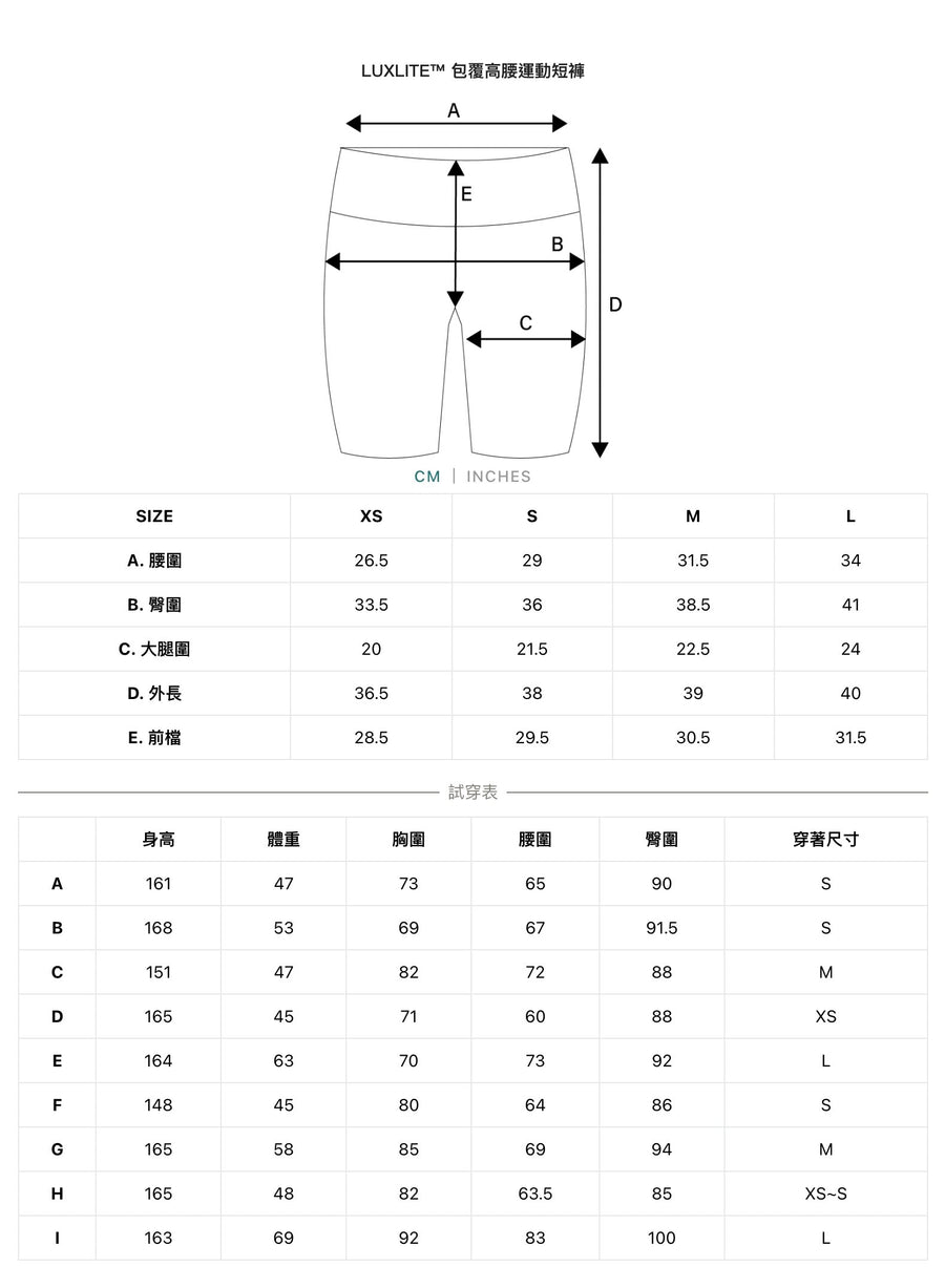 LUXLITE™ 包覆高腰三分單車短褲 - 橄欖綠